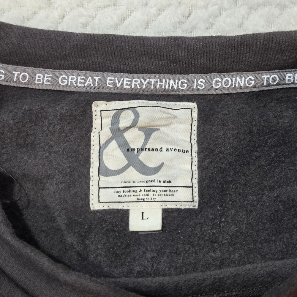 Ampersand Avenue Womens Size Large Side Zip Pullover Charcoal & Dusty Mauve - Picture 3 of 10